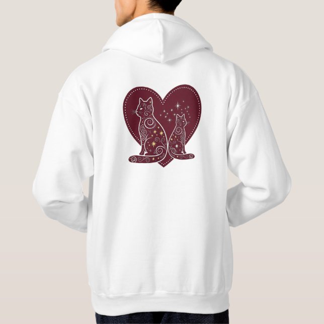 Romantisk takhjärtdesign hoodie (Baksida)