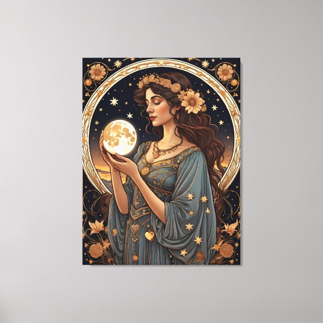 romantisk tarotkvinna canvastryck (Framsida)