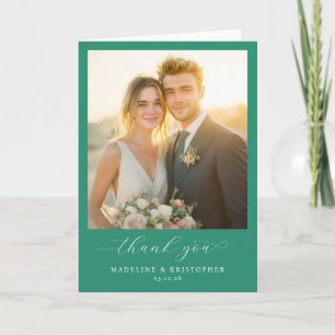 Romantisk Teal Foto Tack Kort