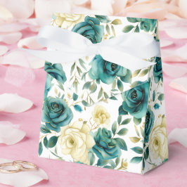Romantisk Teal Grön Crème Ros Blommig Presentaskar
