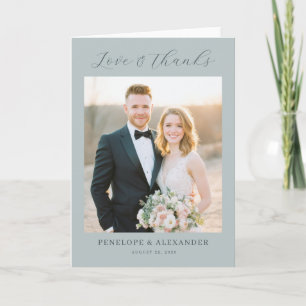 Romantisk Teal Klassisk Foto Tack Kort