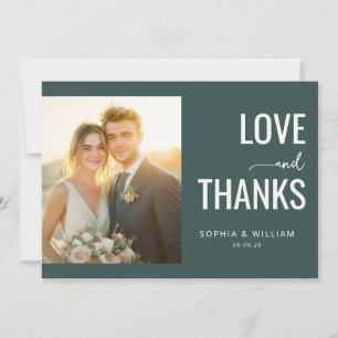 Romantisk Teal Modern Foto Tack Kort