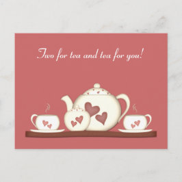 Romantisk teaset vykort
