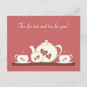 Romantisk teaset vykort