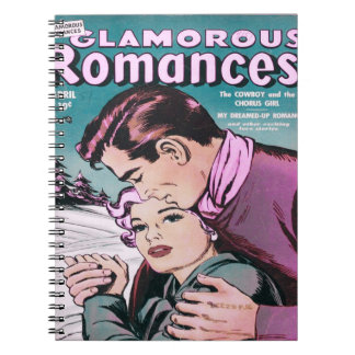 Romantisk Tecknad Bok Cover Anteckningsbok