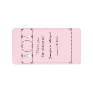 Romantisk Tecknad Brides Bröllop Lip Balm-etikett Adressetikett