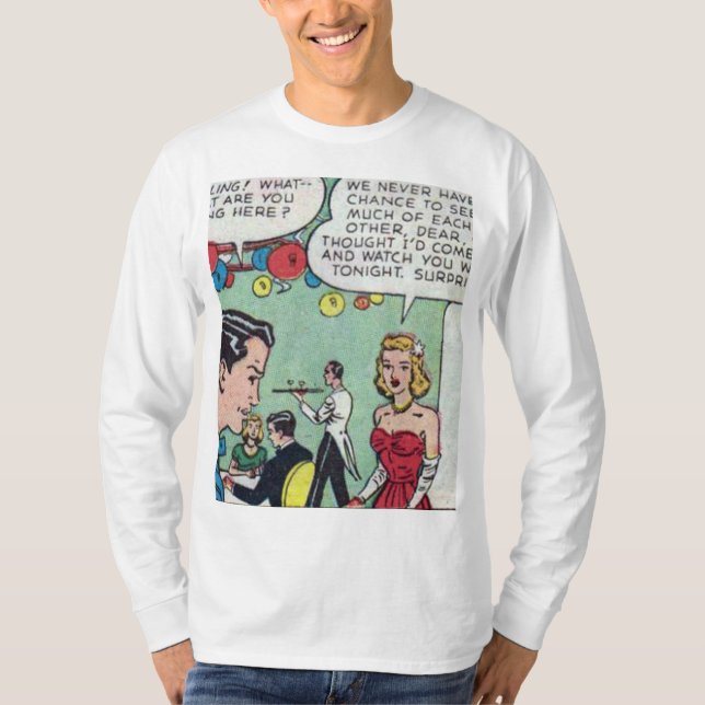 Romantisk Tecknad under 50-talet T Shirt (Framsida)