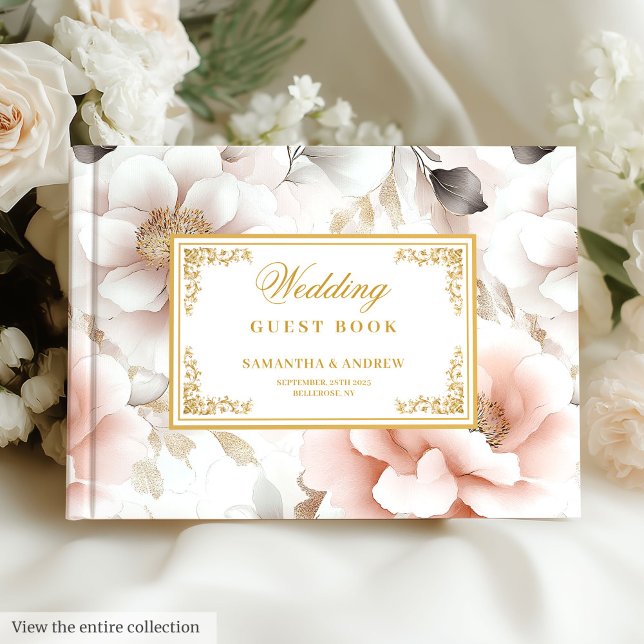 Romantisk Tidlös Dammig Rosa Bröllop Gästbok (Romantic Timeless Dusty Pink Wedding Guest Book

)