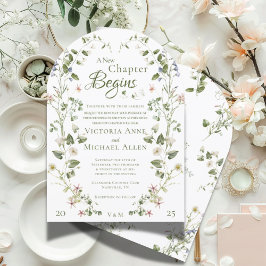 Romantisk tidslös Blommigt Elegant bröllop Inbjudningar