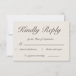 Romantisk toskansk kalligrafi RSVP-kort OSA Kort