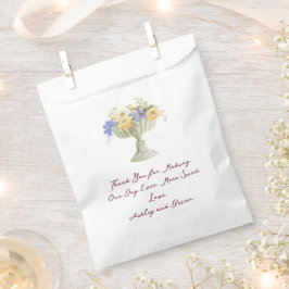 Romantisk toskansk trädgårdsurna med blommor Bröll