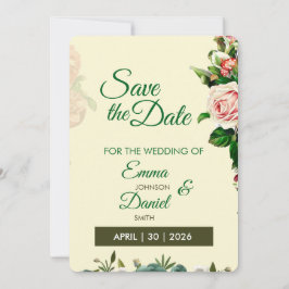 Romantisk Trädgård Save the Date-kort Spara Datumet