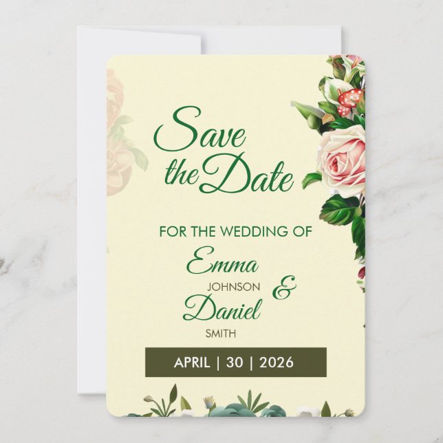 Romantisk Trädgård Save the Date-kort Spara Datumet (Framsida)