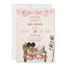 Romantisk Trädgårds Baby Shower Rosa Gröna Rosor