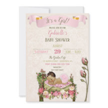 Romantisk Trädgårds Baby Shower Rosa Gröna Rosor