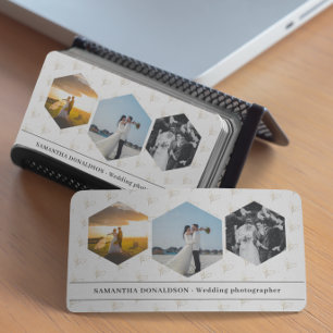 Romantisk trebilder bröllopsfotografering visitkort