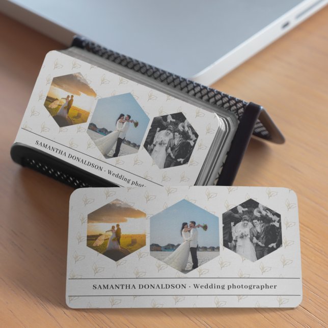 Romantisk trebilder bröllopsfotografering  visitkort (Skapare uppladdad)