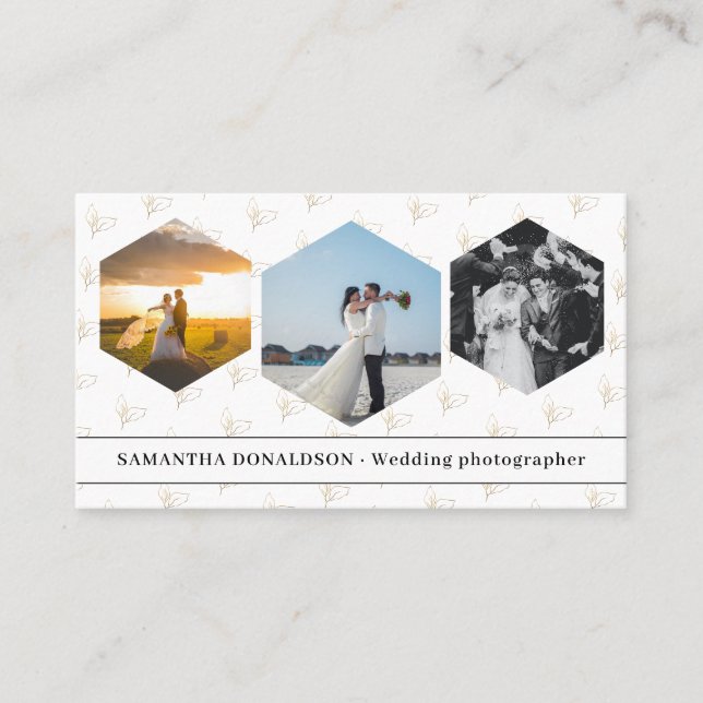Romantisk trebilder bröllopsfotografering  visitkort (Framsida)