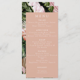 Romantisk tropisk Blommigt med mjuk Grönt för Rosa Meny