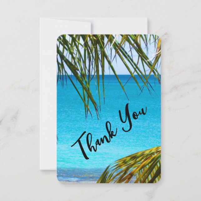 Romantisk turkos Tropical Beach Wedding Tack (Framsida)