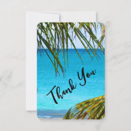 Romantisk turkos Tropical Beach Wedding Tack Kort