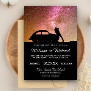 Romantisk Twilight Galaxy Couple Wedding bjudande Inbjudningar