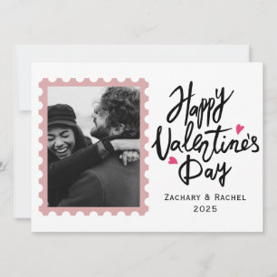 Romantisk typografi med Valentines day 1-foto Julkort