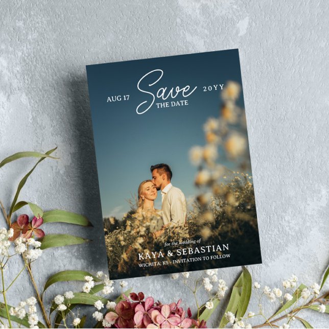 Romantisk typografi QR-kodfoto Spara datum Spara Datumet (Skapare uppladdad)