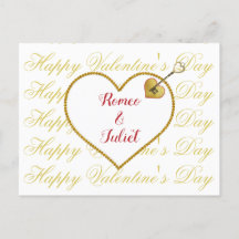 Romantisk typografi Red Guld Heart Valentines day