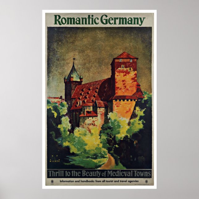 Romantisk Tyskland Vintage resor Poster (Framsidan)