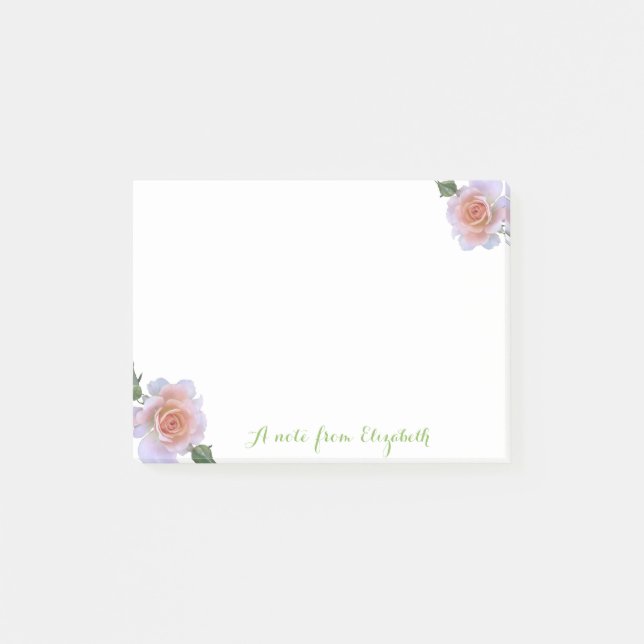 Romantisk Vacker Stylish ,Rosor Post-it Block (Framsida)
