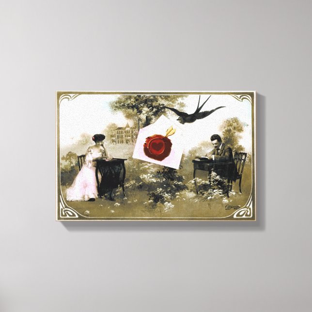 ROMANTISK VALENTINE BREV, RED VAX SEAL CANVASTRYCK (Framsida)