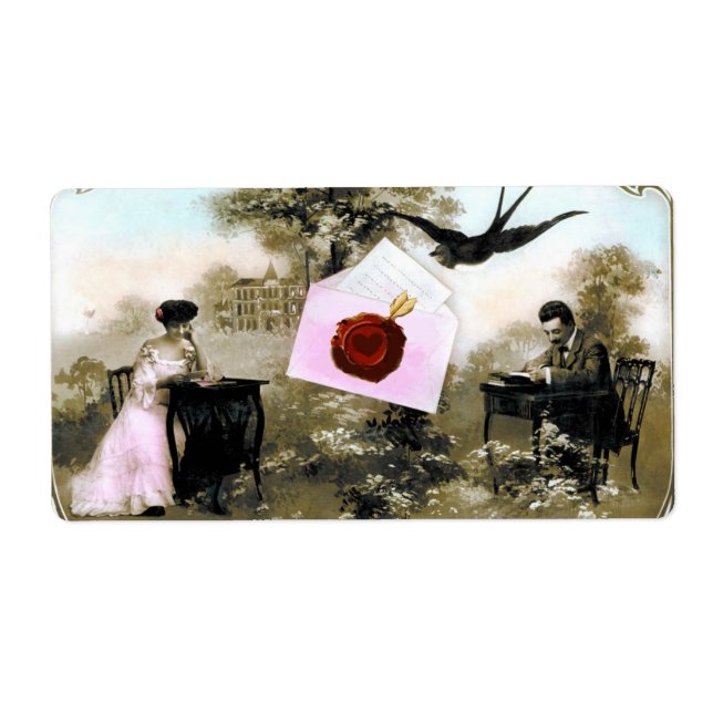 ROMANTISK VALENTINE BREV, RED VAX SEAL FRAKTSEDEL (Framsidan)