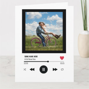 Romantisk Valentine Musikspelare Anpassad Foto Kort