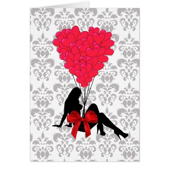 Romantisk Valentines design Hälsningskort (Framsidan)