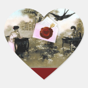 ROMANTISK VALENTINS DAGS ÄLSKARE RED VAX SEAL HEAR HJÄRTFORMAT KLISTERMÄRKE