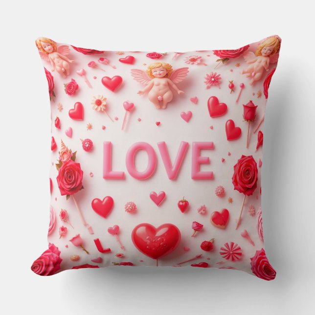 Romantisk valentinskortdesign kudde (Framsida)