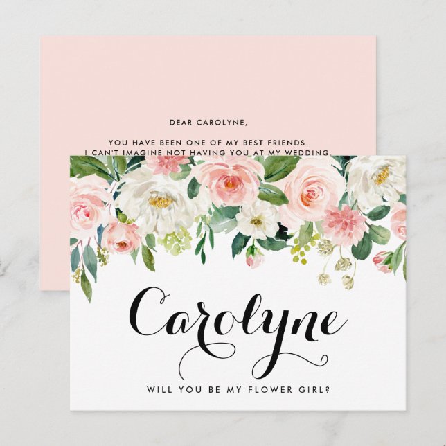 Romantisk Vår blommor ska vara mitt lägre flickkor Vykort (Fram/baksida)