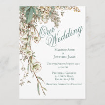 Romantisk vår Bröllop Blommigt  Script-Elegant