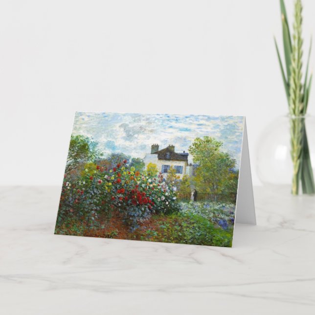 Romantisk vår bröllopvintageMonet trädgård Kort (Framsida)