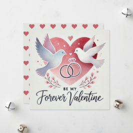 Romantisk "Var Min Eviga Alla Hjärtans Dag" Duvor  Julkort