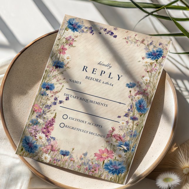 Romantisk vår-vildblommabridal OSA kort (Skapare uppladdad)