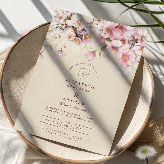 Romantisk vårblommande bröllop inbjudningar (Skapare uppladdad)