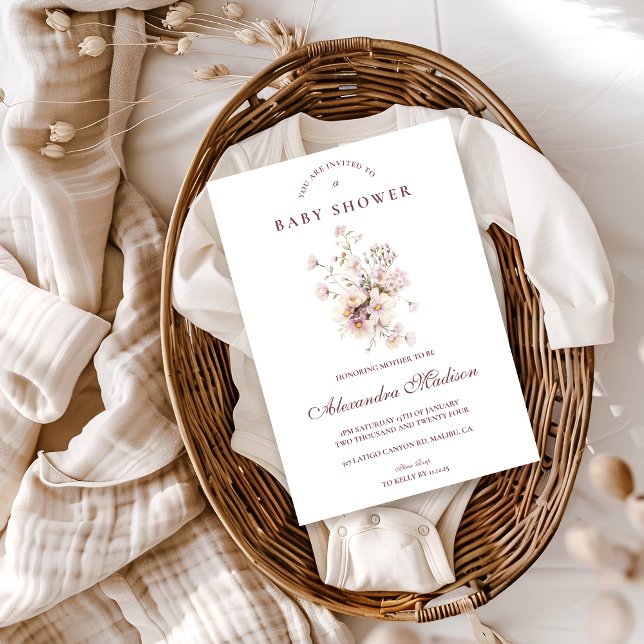 Romantisk vårblommig baby shower inbjudningar (Skapare uppladdad)