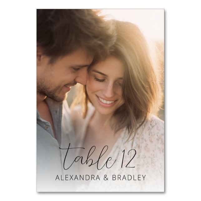 Romantisk Varm Foto Bordsnummer (Baksidan)