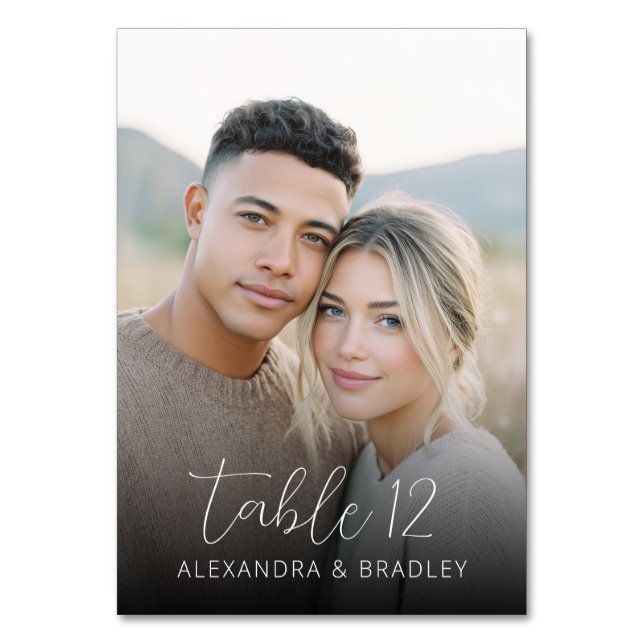 Romantisk Varmt Foto Bordsnummer (Baksidan)