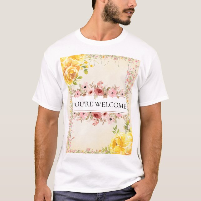 Romantisk vattenfärg blomma bröllopsfest skjorta t shirt (Framsida)