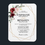 Romantisk vattenfärg Burgundy-Blommigt Geometrisk Magnet<br><div class="desc">Brölloportet för elegant och modern romantisk geometrisk blommigt har en bukett av burgundy/marsala ,   rosa,  Lila,  persikofärgad ro med motsvarande lövning. Perfekt för fall/midsommar bröllop. Hitta fler matchande utformningar och variationer från min "blissweddingpaperie"-butik. Och kontakta mig gärna för ytterligare anpassning eller matchning av objekt</div>