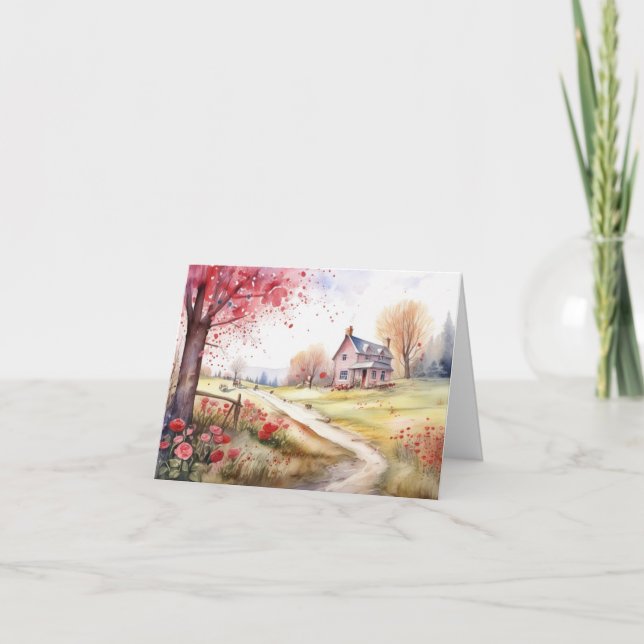 Romantisk vattenfärg kort (Framsida)