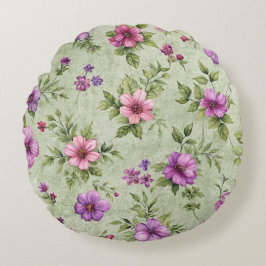 "Romantisk vattenfärgad Blommigt Rund fyllning" Kudde